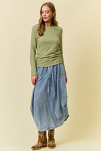 Load image into Gallery viewer, DENIM SIDE TUCK DETAIL MIDI SHIRT - 6557S-2