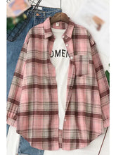 Load image into Gallery viewer, PLAID BUTTON DOWN BLOUSE
