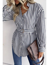 Load image into Gallery viewer, STRIPE BUTTON DOWN TUNIC
