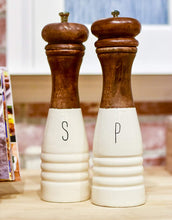 Load image into Gallery viewer, WOOD ENAMEL SALT AND PEPPER MILLS
