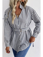 Load image into Gallery viewer, STRIPE BUTTON DOWN TUNIC
