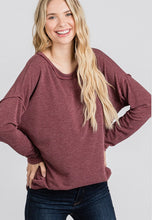 Load image into Gallery viewer, REVERSE STITCH DROP SHOULDER TOP
